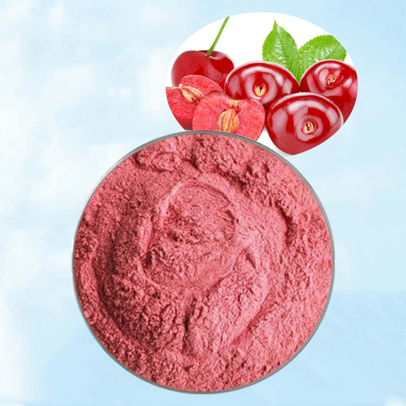 Baisfu Hot Selling High Quality Light pink Powder Natural Acerola Cherry Extract Cherry Juice Freeze Dried Cherry Powder use in beverage and baked food